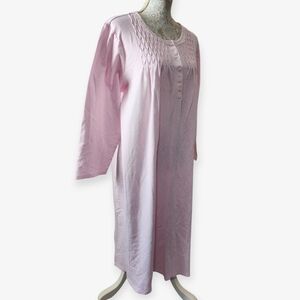 Charter Club Cozy Pink With Lace Trim Granny Core Modest Long Nightgown Size XXL